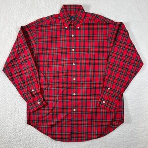 Polo Sport Ralph Lauren Red Tartan Plaid 100% Cotton Shirt Men's Size 8 VTG NWT